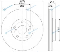 ND1032 Диск тормозной | перед