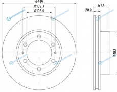 ND1023K Диск тормозной | перед