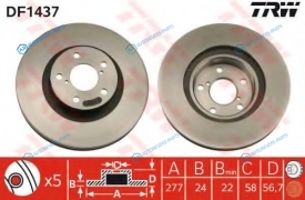 DF1437 Диск тормозной | перед