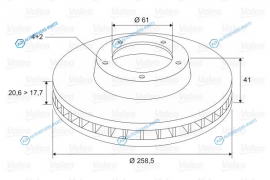 297208 Диск тормозной | перед правлев