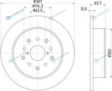 ND1038K Диск тормозной | зад