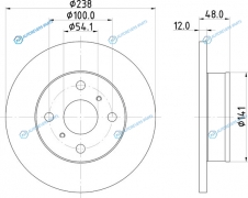 ND1064K Диск тормозной | перед