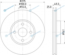 ND1082K Диск тормозной | перед