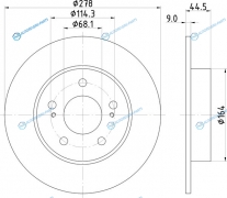 ND2027K Диск тормозной | зад