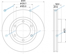 ND1046 Диск тормозной | перед