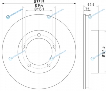 ND1056K Диск тормозной | перед
