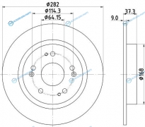 ND8046K Диск тормозной | зад