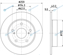 ND9024 Диск тормозной | зад