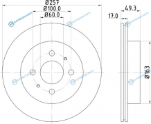 ND9005K Диск тормозной | перед