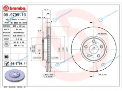 09.9799.10 Диск тормозной перед TOYOTA AVENSIS 1.61.82.0. AZT250. ZZT25. HTWC