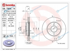 09.7806.11 Диск тормозной перед FORD FOCUS 98-05FUSION 1.41.6 01-