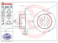 08.8094.50 Диск тормозной зад FIAT DUCATO 06- CITROEN JUMPER PEUGEOT BOXER (R15)