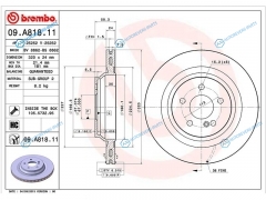 09.A818.11 Диск тормозной зад MERCEDES S-CLASS W221 05-SL-CLASS R230 01-CL-CLASS C216