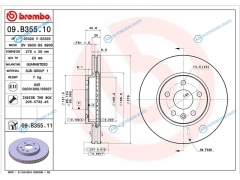 09.B355.10 Диск тормозной перед CHEVROLET AVEOCRUZE J300 11- OPEL ASTRA J 10-