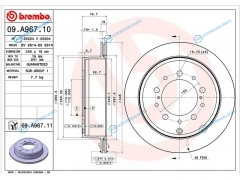 09.A967.11 Диск тормозной зад TOYOTA Land Cruiser 200 07-. Lexus LX570 07-