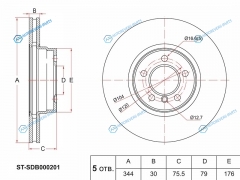 ST-SDB000201 Диск тормозной перед LAND ROVER RANGE 02-10