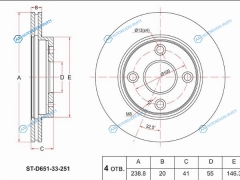 ST-D651-33-251 Диск тормозной перед MAZDA DEMIO DE