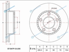 ST-S47P-33-25X Диск тормозной перед MAZDA BONGO III