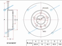 ST-93188707 Диск тормозной зад OPEL ASTRA GHCORSA CZAFIRA AB