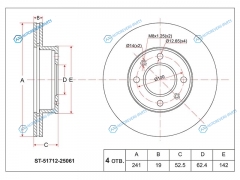 ST-51712-25061 Диск тормозной перед HYUNDAI ACCENT 1.51.3 95-