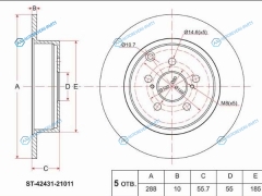 ST-42431-21011 Диск тормозной зад TOYOTA CALDINA ST246WISH NE1