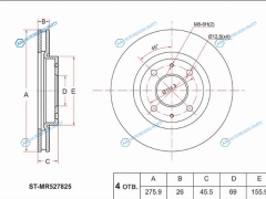 ST-MR527825 Диск тормозной перед MITSUBISHI LANCER CS 00-