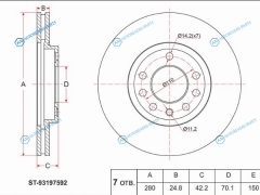 ST-93197592 Диск тормозной перед OPEL ASTRA GHCORSA CZAFIRA AB