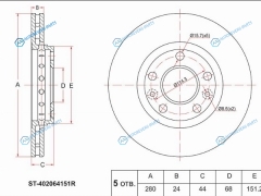 ST-402064151R Диск тормозной перед RENAULT DUSTER 10-KAPTUR 17-FLUENCE 09-ARKANA 18-