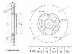 ST-402060002R Диск тормозной перед RENAULT MEGANE 09- SCENIC 09-