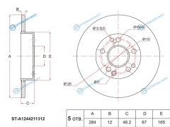 ST-A1244211312 Диск тормозной перед MERCEDES W124