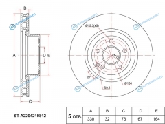 ST-A2204210812 Диск тормозной перед MERCEDES CL C215W220 98-05
