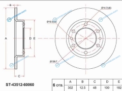 ST-43512-60060 Диск тормозной перед TOYOTA LAND CRUISER 7