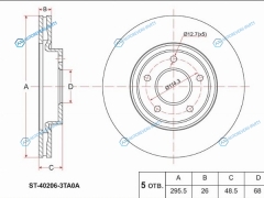 ST-40206-3TA0A Диск тормозной перед NISSAN TEANA L33 14-