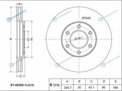 ST-40206-1LA1A Диск тормозной перед INFINITI QX56 10-