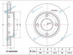 ST-4605A068 Диск тормозной перед MITSUBISHI COLT VI 02-12SMART FORFOUR 04-06