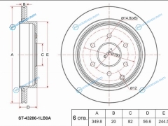 ST-43206-1LB0A Диск тормозной зад NISSAN PATROL Y62