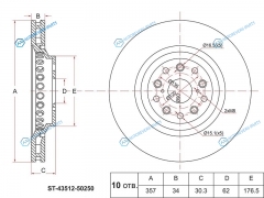 ST-43512-50250 Диск тормозной перед LEXUS LS460LS600 06-