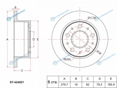 ST-4246Z1 Диск тормозной зад CITROEN JUMPERFIAT DUCATOPEUGEOT BOXER 2.0-2.8HDI 02-
