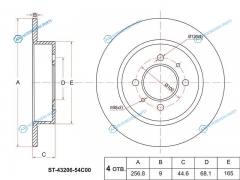 ST-43206-54C00 Диск тормозной зад NISSAN ALMERA N15 95-00 SUNNY N14 90-96