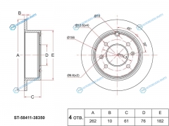 ST-58411-38350 Диск тормозной зад HYUNDAI MATRIXSONATA 98-05