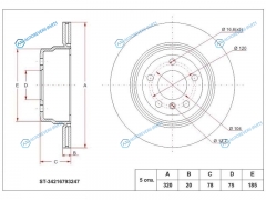 ST-34216793247 Диск тормозной зад BMW X5 E70F15 X6 E71F16 07-