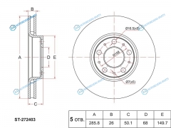 ST-272403 Диск тормозной перед VOLVO C70V70S60S70 00-