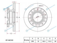 ST-1451161 Диск тормозной зад FORD TRANSIT 06-