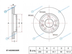 ST-402066300R Диск тормозной перед RENAULT DUSTER 10-KAPTUR 16-