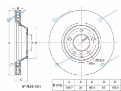 ST-7L8615301 Диск тормозной перед левый AUDI Q7 06-PORSCHE CAYENNE 02-VW TOUAREG 02-