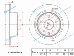 ST-43206-JA00A Диск тормозной зад NISSAN TEANA L33 14-