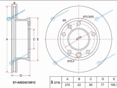 ST-A9024210912 Диск тормозной перед MERCEDES SPRINTER 06-