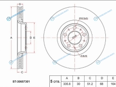 ST-30657301 Диск тормозной перед VOLVO XC90 02-14 R17