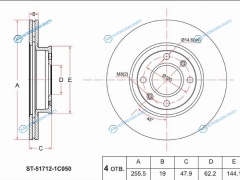 ST-51712-1C050 Диск тормозной перед HYUNDAI GETZ 02-11