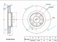 ST-96179110 Диск тормозной перед DAEWOO NEXIA 97-CHEVROLET LANOS 05-RAVON R3 16- (R14)